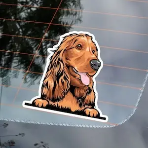 Peeking Cocker Spaniel Car Decal Sticker Spaniel In Realistic Style Dog Bumper Window Vinyl  Waterproof Removable Outdoor