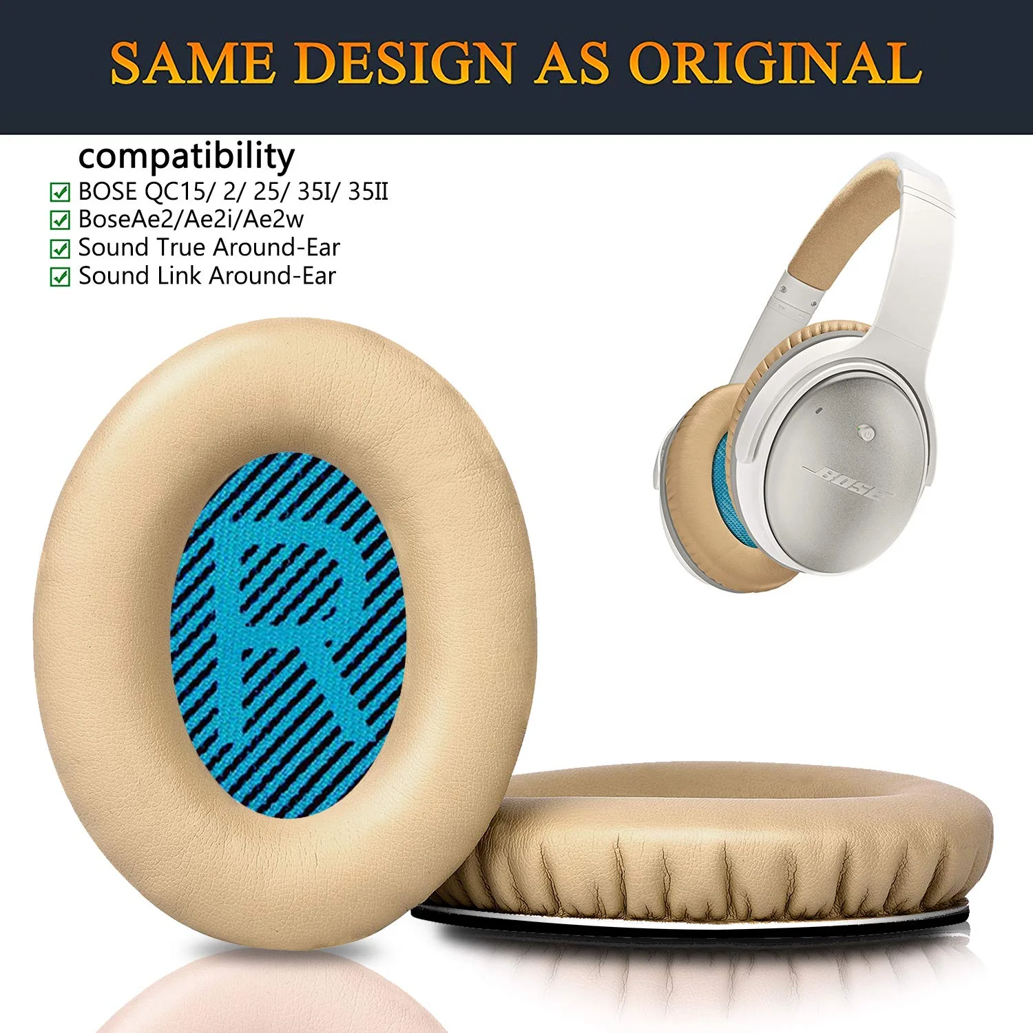 Replacement Ear Pads Cushion for Bose QC35 QuietComfort  QC2 QC15 QC25 SoundLink SoundTrue AE2 AE2I AE2W Headphones