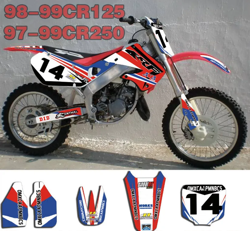 MotorHead Dirt Bike Graphics Kit Decal Wrap For Honda CR125 98-99 CR250 97-99 MOTORHEAD R 
