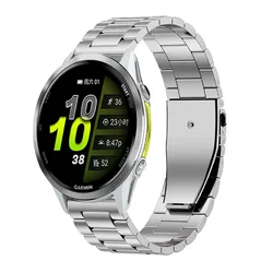 Premium Metal Strap for Garmin Watches - Available in 22/20/18mm Sizes (Silver)