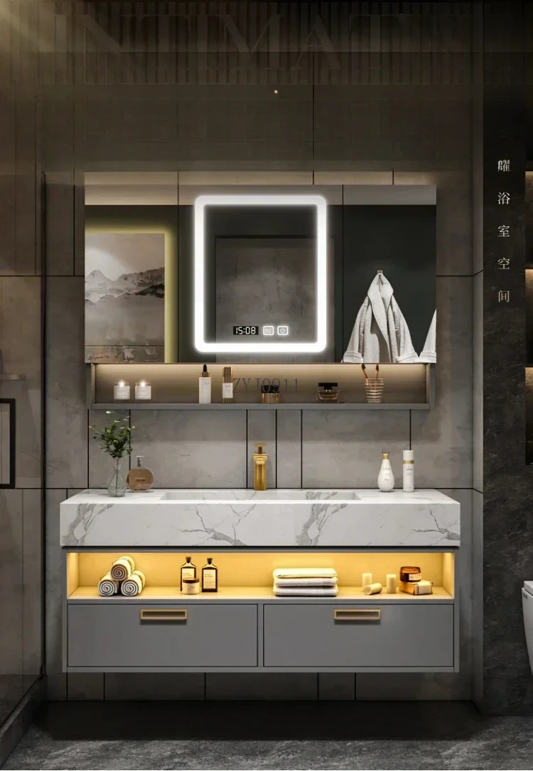 Bathroom Furniture Solid Wood Cabinet With Sink Wash Basin With And Mirror Vanity Toilet Simple Modern Washbasin