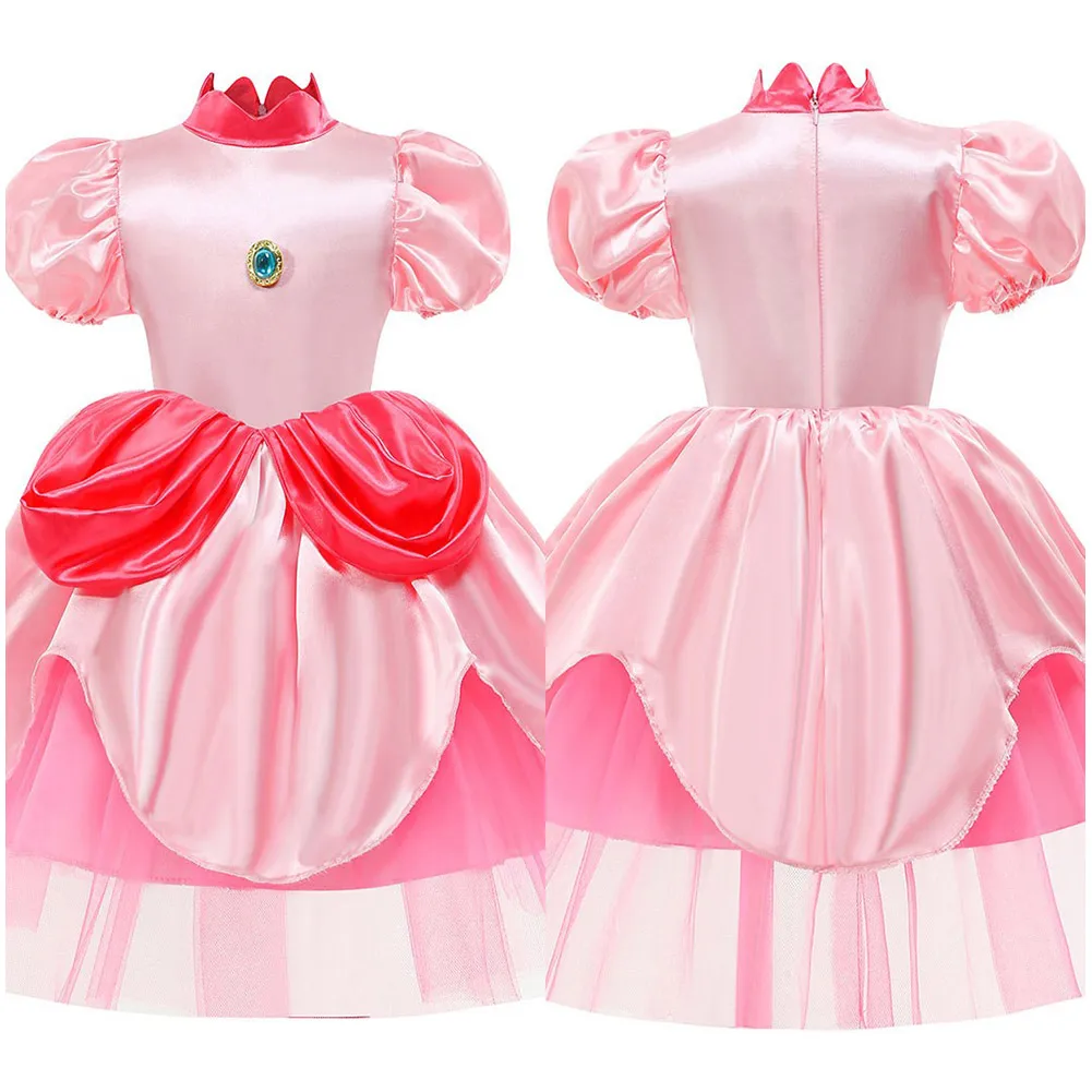 

Kids Princess Cosplay Peach Cosplay Costume Dress Halloween Carnival Suit