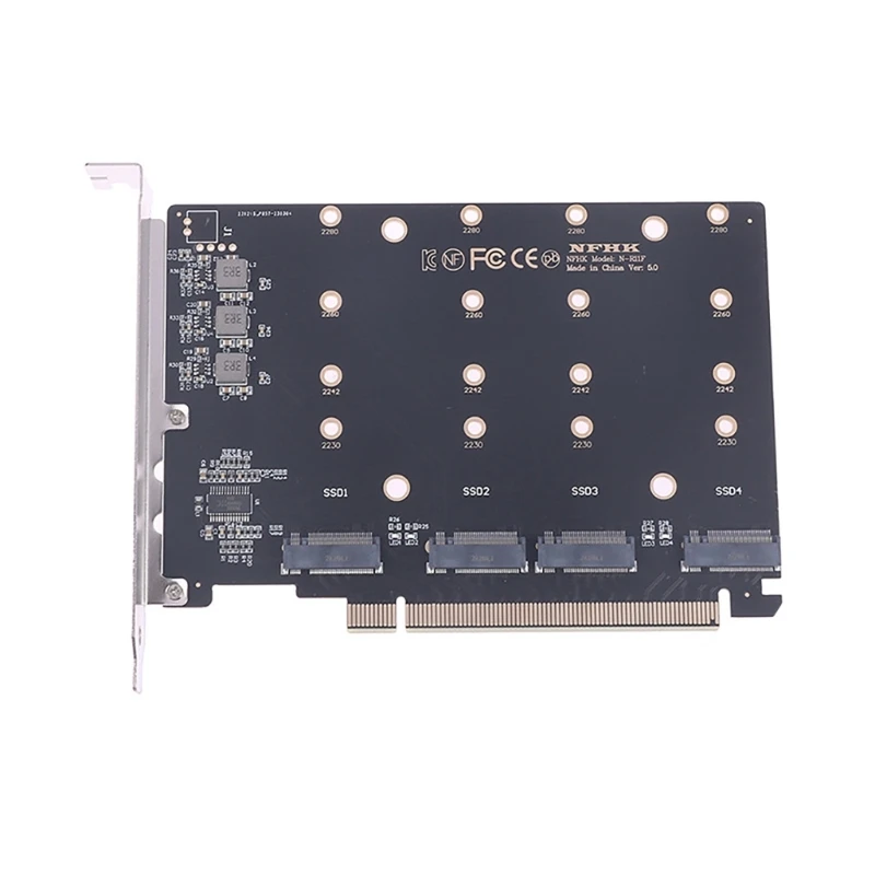 Adattatore Pcie 5.0 X16 Nvme Convertitore Ssd Pcie X16 A 4 Nvme Ngff