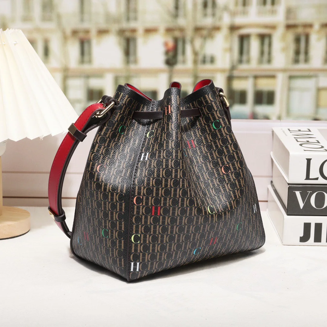 CILMI HARVILL CHHC Women's Small Bucket Bag With Retractable Opening Single Shoulder Crossbody Portable Fashionable