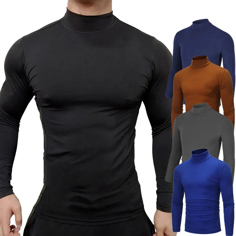 Fitness T-shirt Men Long Sleeve Training Shirts Running Compression Skinny Tops Sweaters For Men