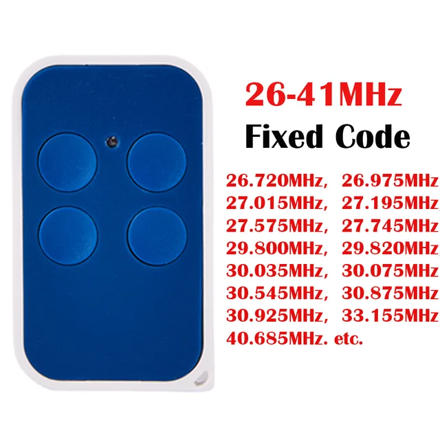 Garage Door Remote Control with Fixed Code Low Frequency 26MHz-41MHz Gate Openers Command Replacement Remote Control 6