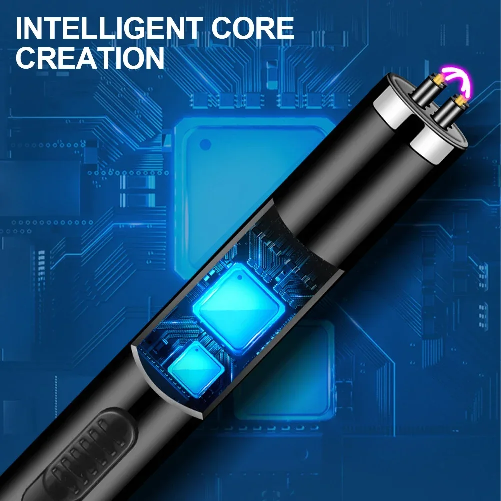 Description Picture 2 of itemUSB Rechargeable Kitchen Lighter Metal Windproof Dual Arc Plasma Lighter Candle Gas Stove Cooking Ignition Gun Electric Lighter