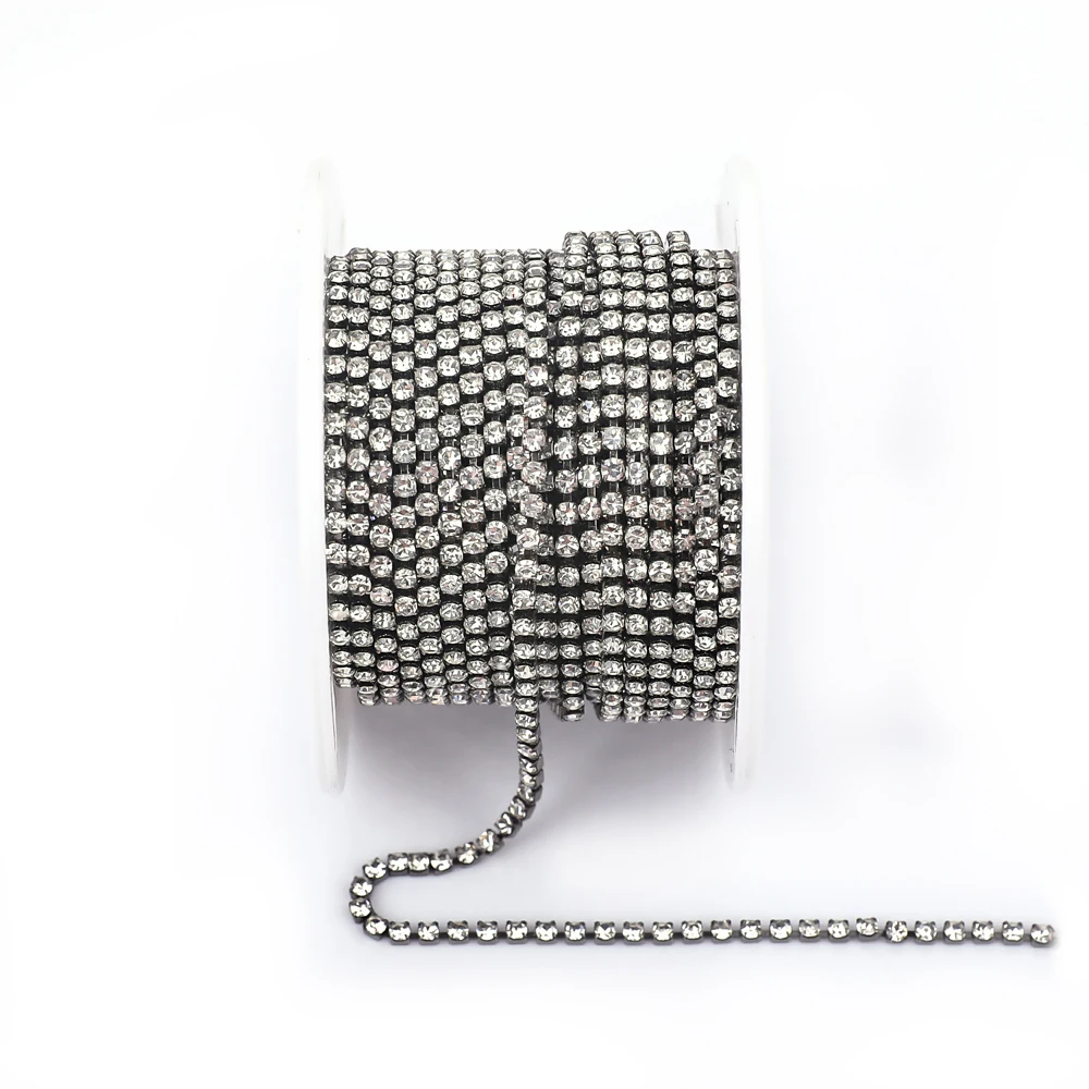Vibrant Rhinestone Cup Chain with Colorful Base