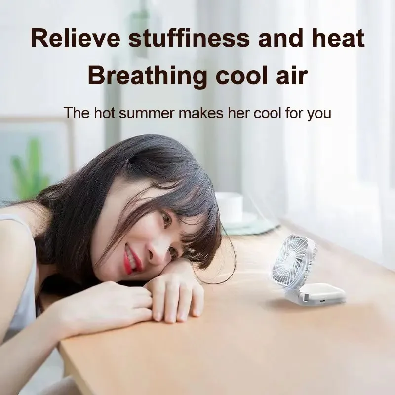 مروحة صغيرة محمولة كتم الصوت مروحة قابلة للطي متعد...