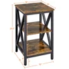 3-Tier Wood and Metal End Table, Rustic Brown 3