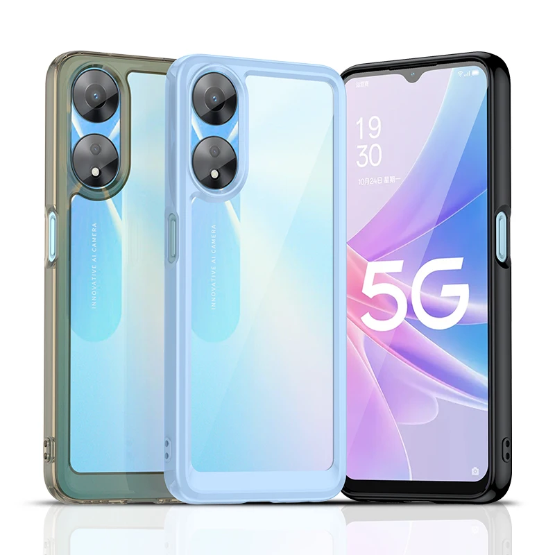 

For OPPO A78 5G Clear Case For OPPO A78 Cover Coque Funda Hard Translucent Soft Frame Shockproof Clear Case For OPPO A78