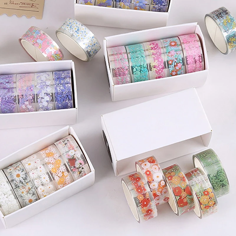 5Roll Email Stickers Kawaii Transparent Sticker Tape DIY Decorative Material Tape Sketchbook Stickers School Supplies Stationery