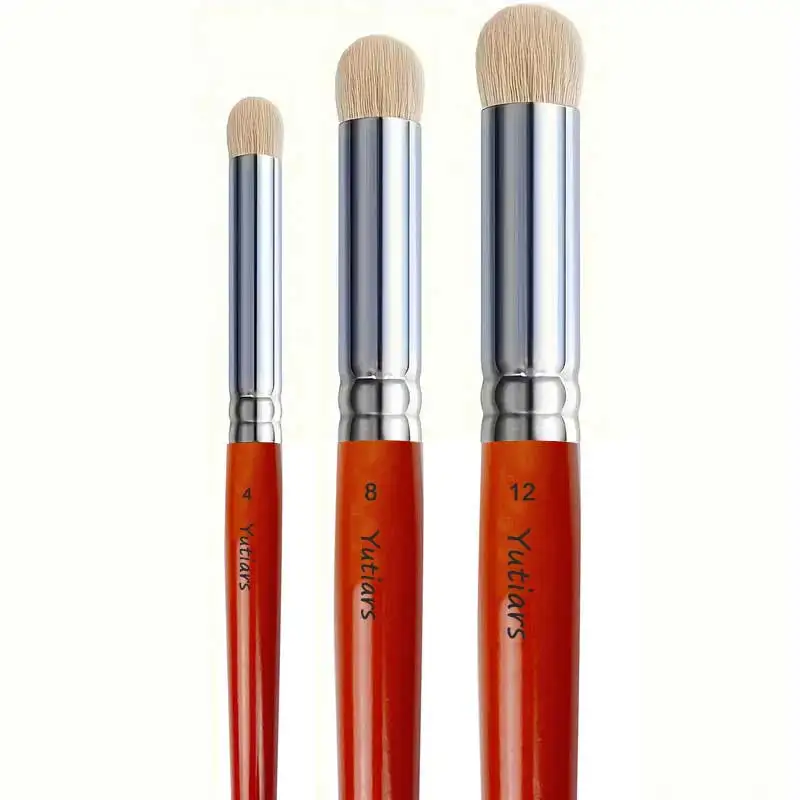 3Pcs 미니어처 페인트 브러쉬 키트-모델 페인팅용 고급 염소털 드라이 브러쉬..