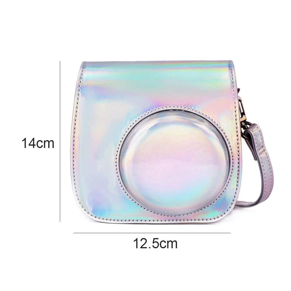 PU Leather Camera Case Protector Pouch Bag Compatible Case with Soft Shoulder Strap for Fujifilm Instax Mini 11 9 8