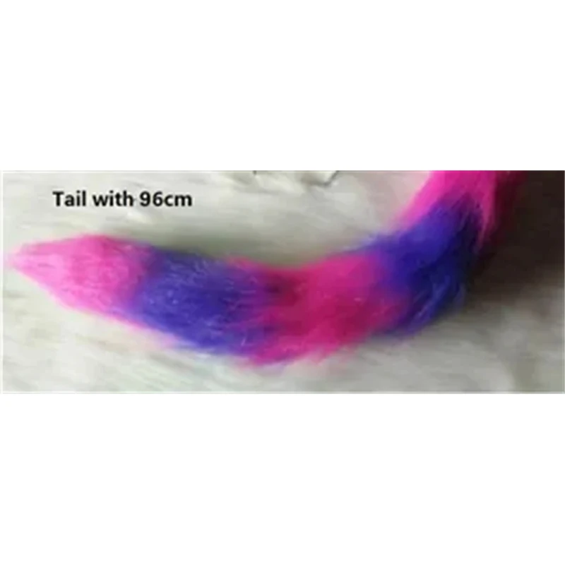 Orecchie E Coda Di Gatto In Peluche Rosa E Viola - Costume Cosplay Anime