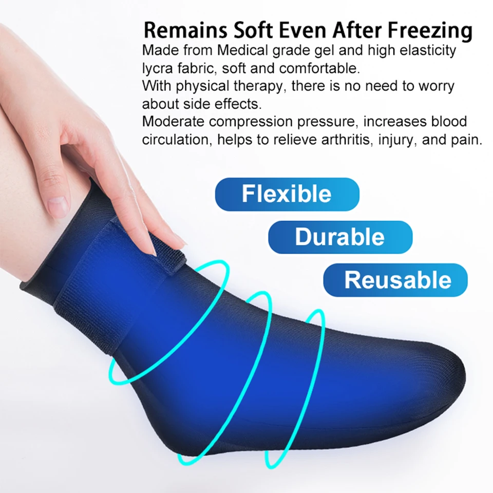 EstherQueen Gel per caviglia caldo e freddo Impacco di ghiaccio per dolore al tallone, fasce plantare, tendine di Achille, distorsione, lesioni sportive  66