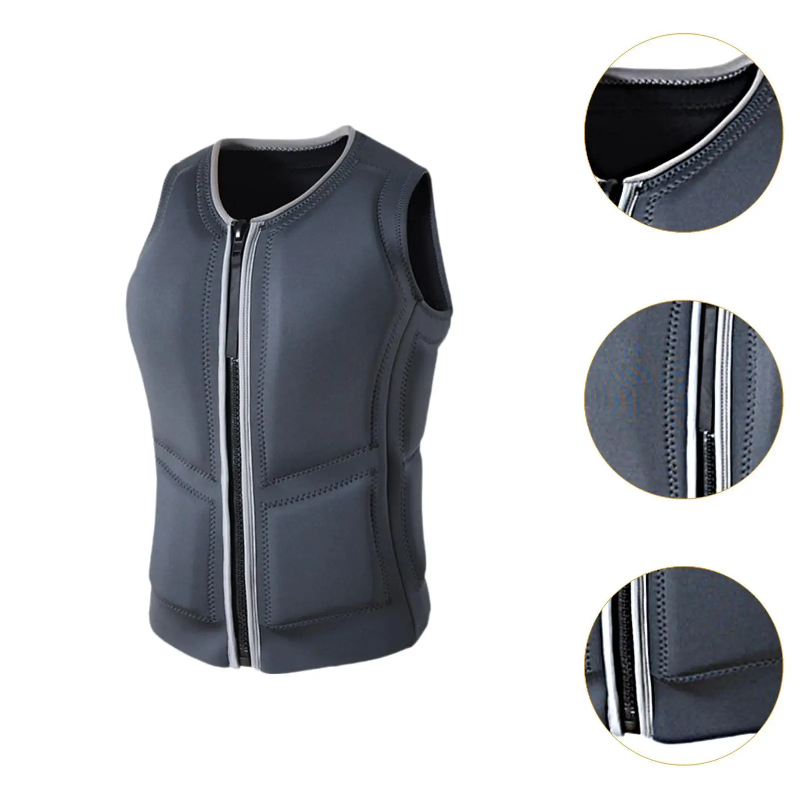 Adult Life Vest Portable Summer Zipper Vest for Surfing Boating Kayaking