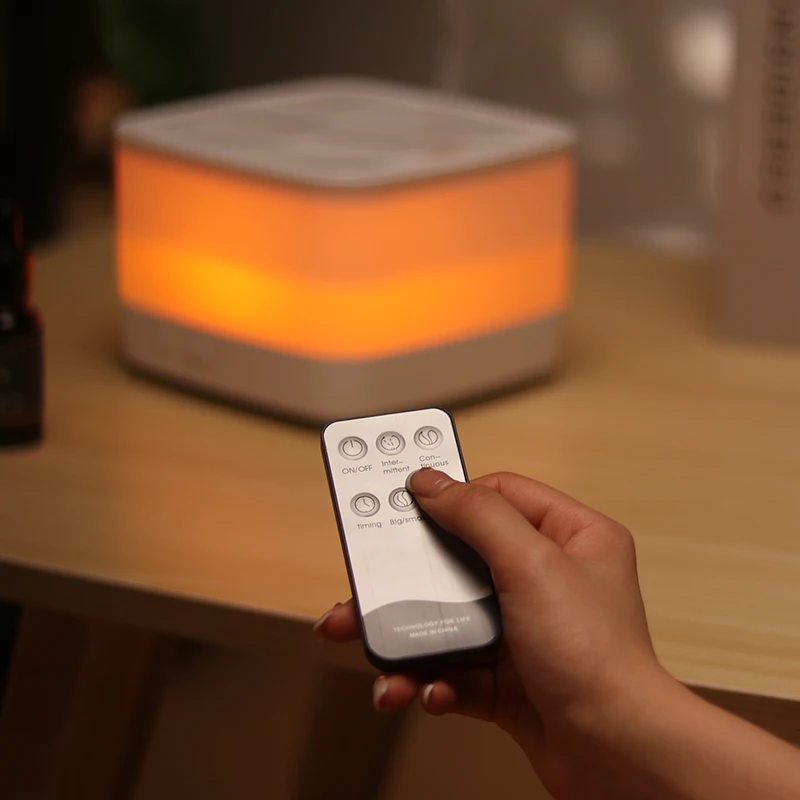아로마 디퓨저 가습기 초음파 분무 눈부심 향 기계, 7 색 그라디언트 야간 조명, 2023 리모컨