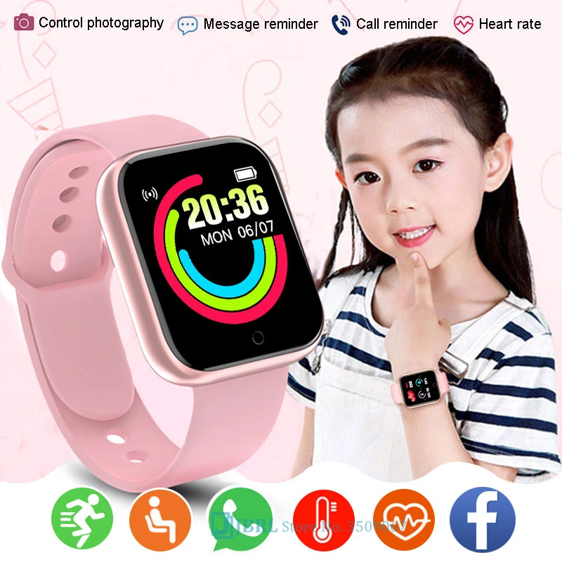 Y68 Kids Smart Watch Children Sports Smartwatch For Girls Boys Heart
