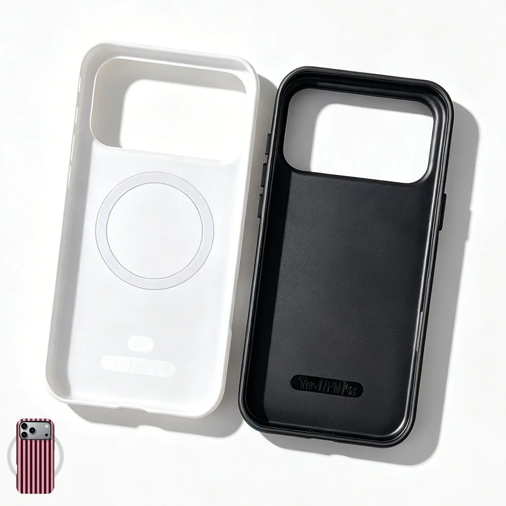 Magnetic Stripe Print Phone Case with 2-in-1 Design