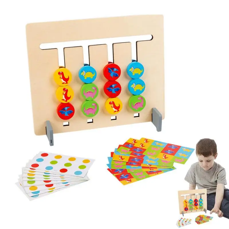 

Slide Puzzle Color Shape Four-Color & Shape Slide Puzzle Board Montessori Learning Toys Logic Game Preschool Educational Wooden