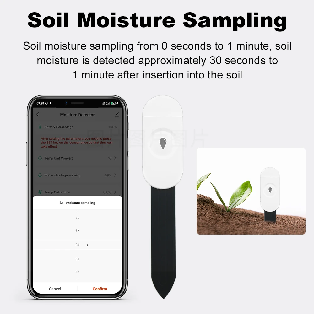 Zigbee2MQTT Zigbee3.0 Smart Soil Tester Humidity Moisture Meter Sensor Lawn Plant Flower Soil Monitor APP Real Time Monitor