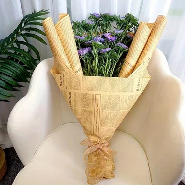 5 Stück Vintage Geschenkblumen-Geschenkpapier, englisches Kraftpapier – Detail 7
