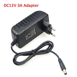 Universal LED Light Strip Power Adapter - 110V/220V to 12V Transformer - EU Power Plug (12V 1A)