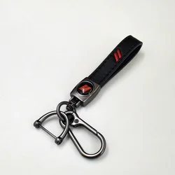 Premium Genuine Leather Keychain Car Accessory (Black - 1pc)