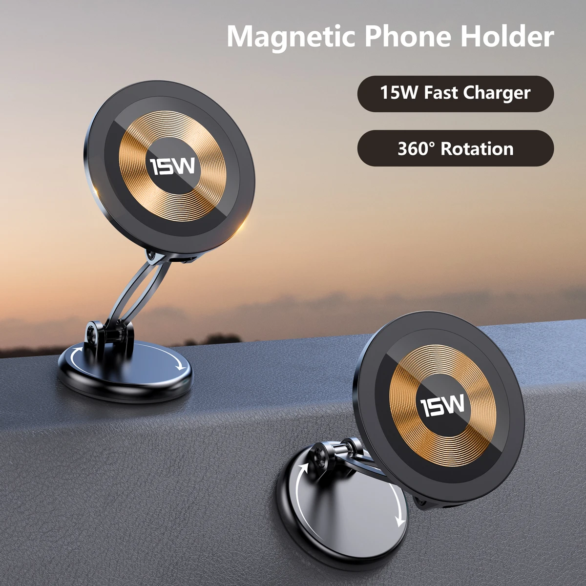 Magnetic Wireless Charging Car Phone Holder with MagSafe Compatibility
