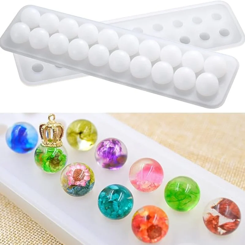 Stampo Sfere In Silicone Per Resina | 6 Fori | Per Bigiotteria Fai Da Te - Foto 3