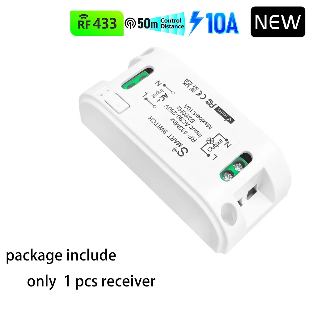 Set Mit Empfänger, 2 Kanäle, 5 A Und 4 Fernbedienungen 433 MHz Für Tore, Rollläden, Beleuchtung