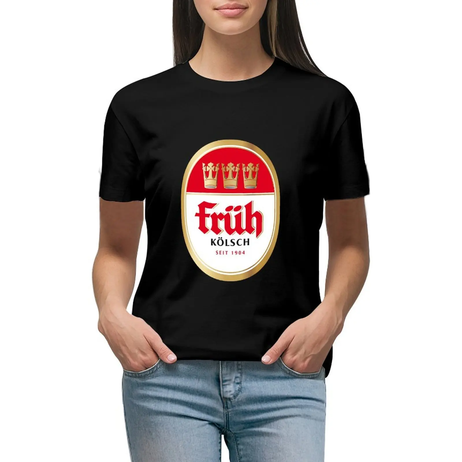 

Fruh Kolsch beer logo brewery local beer T-shirt animal print shirt for girls cute clothes tshirts for Women