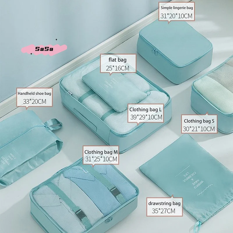 Digital Toiletries Organizer & Travel Packing Cubes Set – 7-Piece Folding Storage Solution