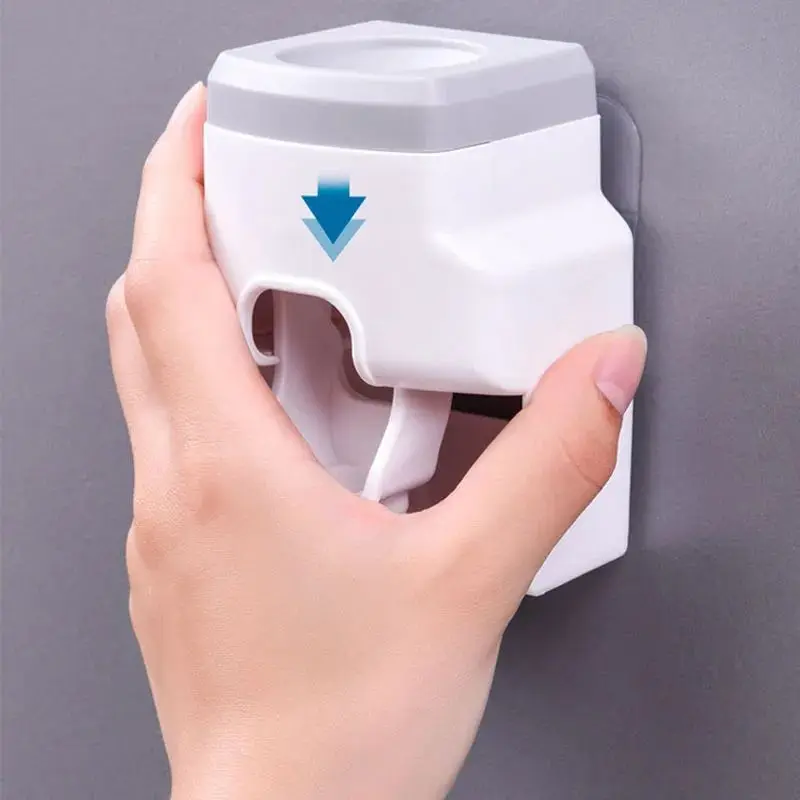 Automatic Toothpaste Dispenser and Small Toothbrush Holder Wall Mount Toothpaste Squeezer For Family Shower Bathroom toothpaste dispenser toothbrush holder toothpaste squeezer