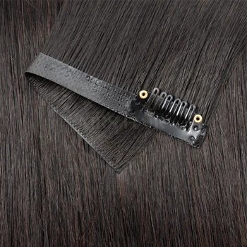 Invisible PU Clip In Human Hair Extension Seamless Tape Weft Thin and Soft Tape Weft 7Pcs/set 12-24inch 100G 120G Clip on Hair