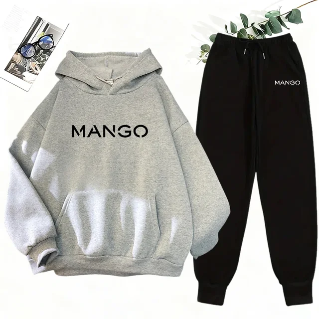 2025 New Trend Women's Sweatshirt&sweatpants 2pcs Set Urban Casual Fashion Hooded Tracksuit Autumn Winter Hoodie Jogging Outfits