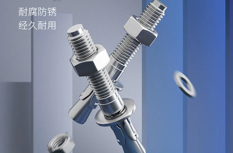 Description Picture 5 of item1/2/3Pc M6 M8 M10 M12 M16 2A 304 Stainless Steel Expansion Screw Wedge Anchor Through Bolt Expansion Bolt Thread length:40-200mm