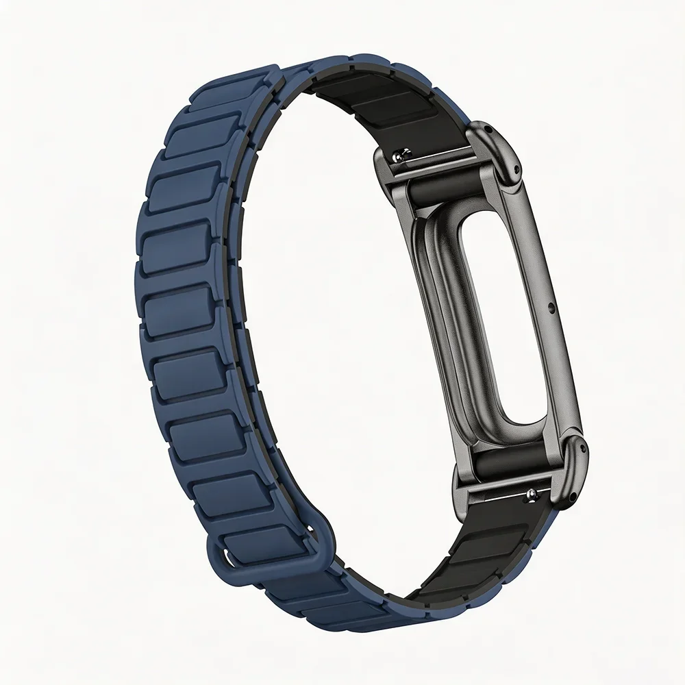 Silicone Magnetic Band with Metal Case - Soft Adjustable Replacement Wrist Strap Accessory