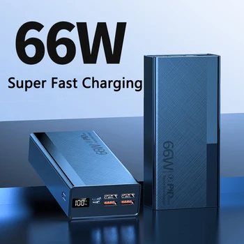Power Bank da 66 W 30000 mAh Poverbank PD22.5W Carica rapida Powerbank mobile portatile Quattro caricabatterie USB Bateria per tutti gli smartphone