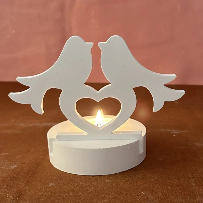 Silicone Candle Molds Bird Anchor House Heart Houses Concrete Casting Molds Gypsum Candle Holder Decoration Resin Mould silicone mold,flower silicone mould