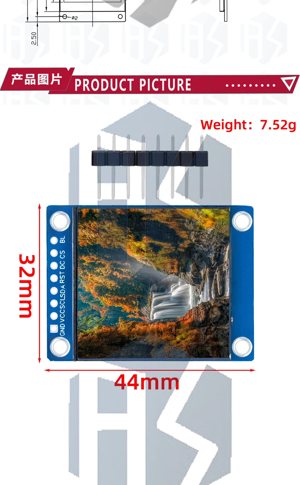 1,54 Zoll 1.54 "Vollfarb-TFT-Anzeige modul HD IPS LCD-LED-Bildschirm 240x240 SPI-Schnitts telle st7789 für Arduino – Detail 4