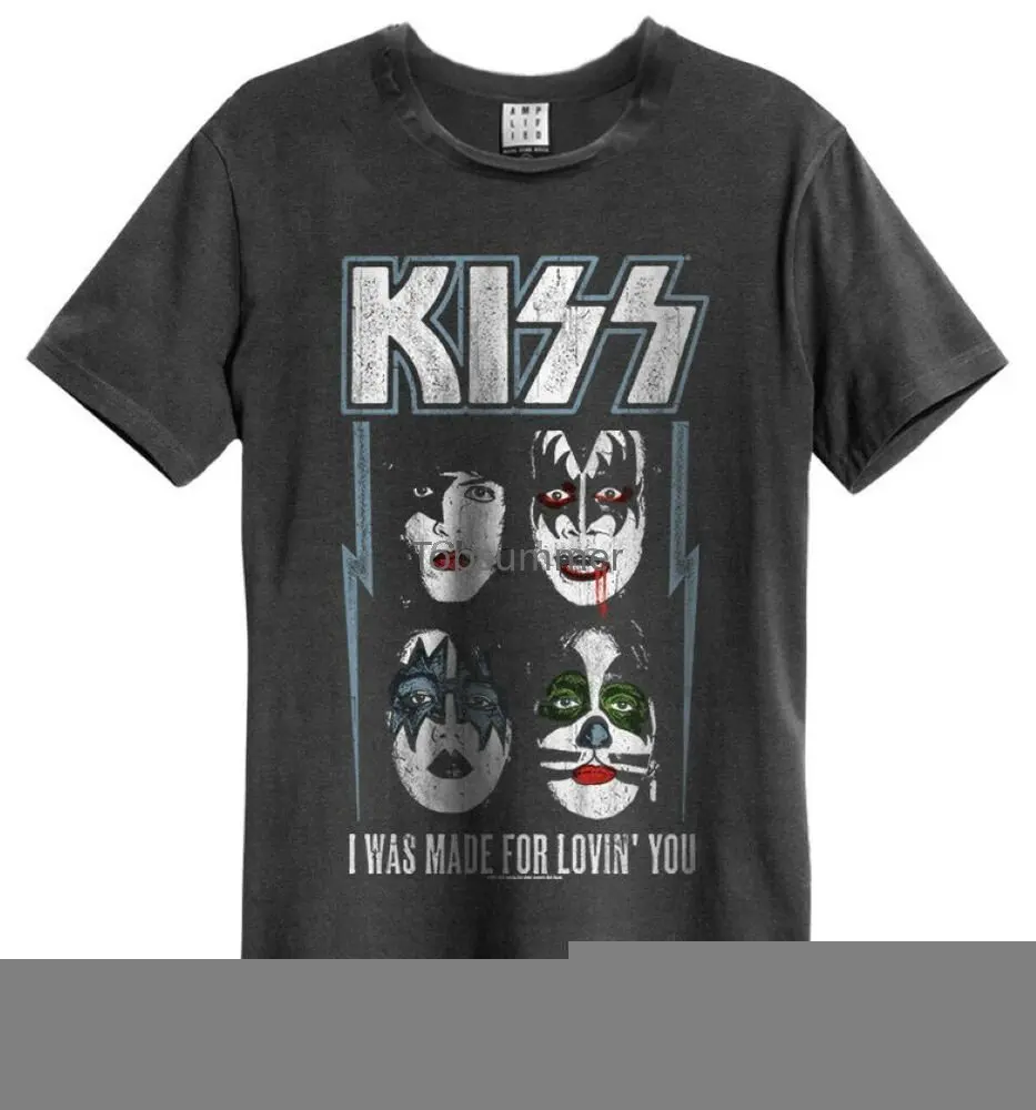 

Kiss 'I Was Made For Lovin' You' (Charcoal) T-Shirt - Amplified Clothing - New
