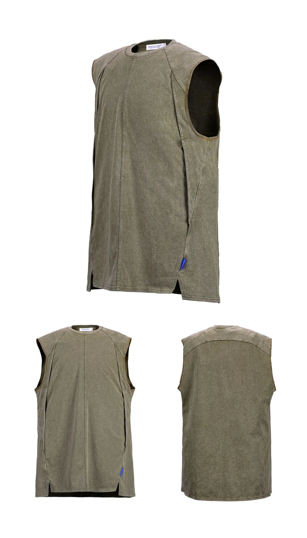 Reindee Lusion 23ss 203 old  texture effects sleeveless t-shirt tanktop 3d cut techwear gorpcore urban outdoor