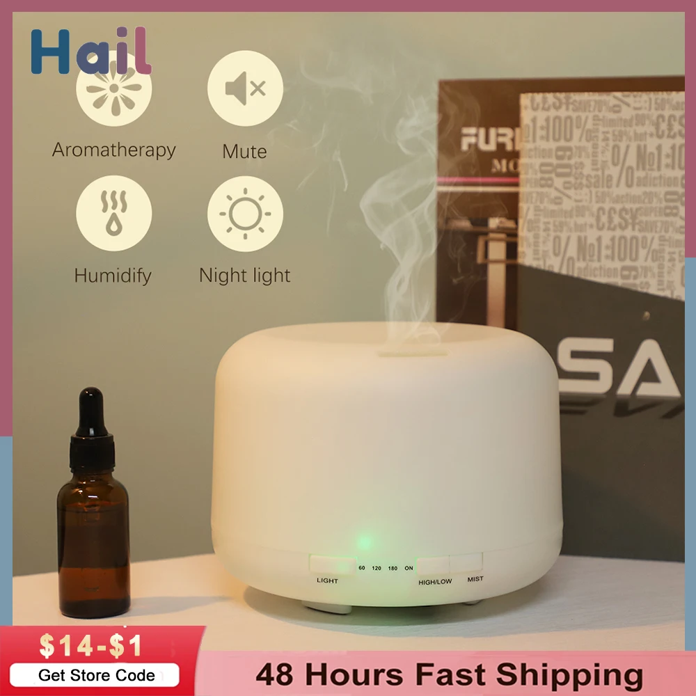 

500ml Air Humidifier Electric Aroma Diffuser Aromatherapy Humidifiers Diffusers Ultrasonic Cool Mist Maker Fogger LED Perfume