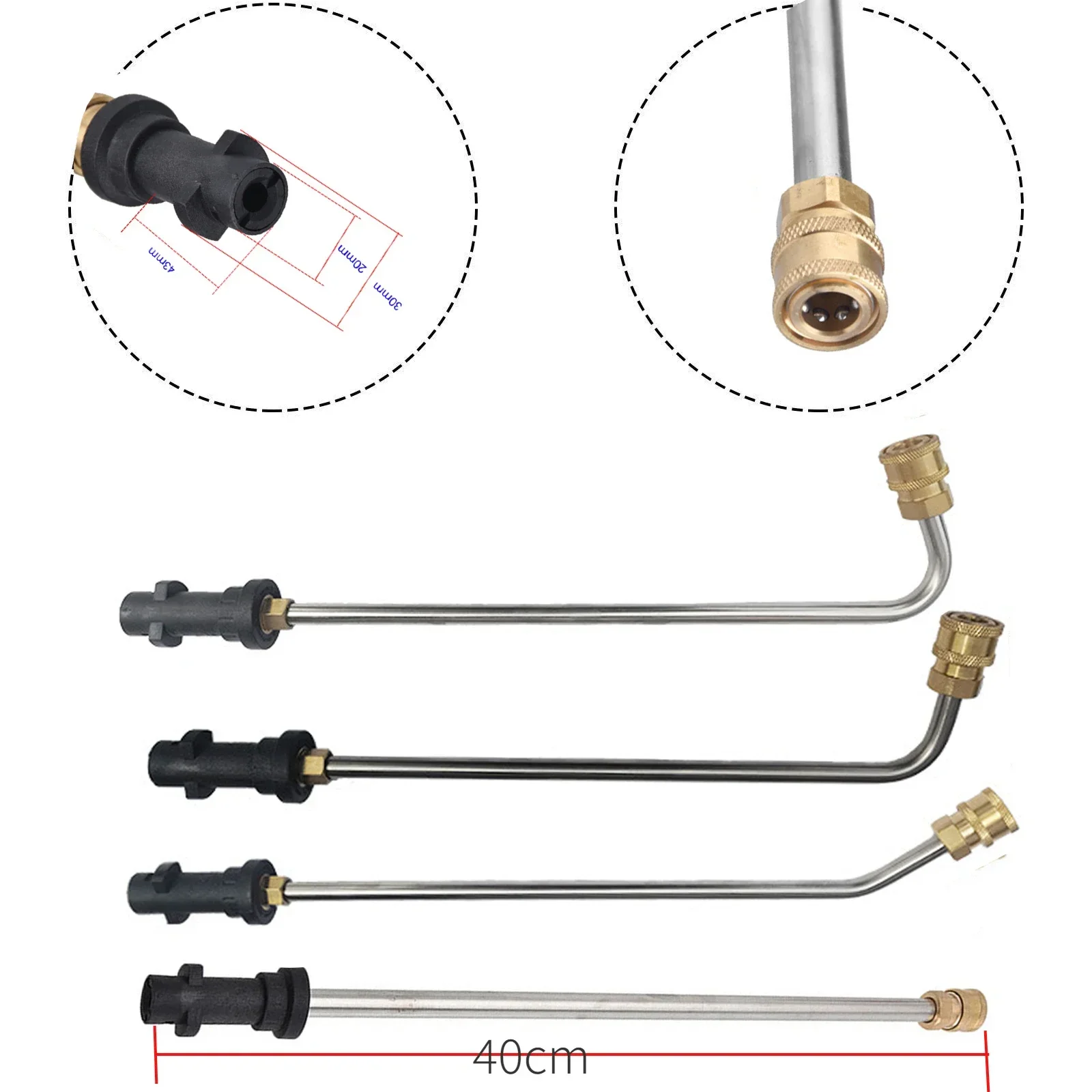 1/4 Inch Rod Jet Car Cleaning High Pressure Water Gun Extension for Karcher K2 K3 K4 K5 K6 K7 with Nozzle 4