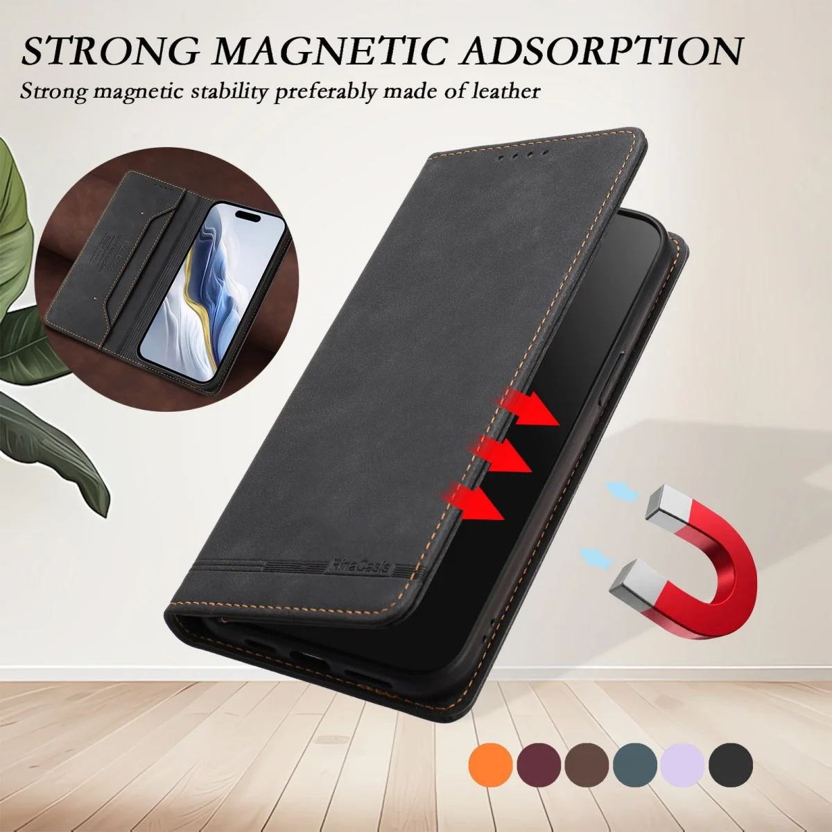 Premium Magnetic Wallet Leather Flip Case Cover