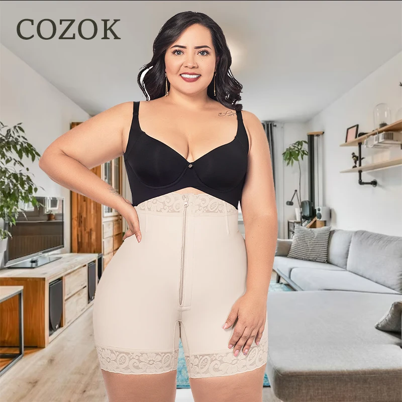 

High Rise Butt Lift Shorts Panties Faja Short Lace Body Shaper BBL Women Elastic Hip Shorts Shapewear Zippe Booty Lifting