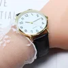 Women Watch Simple Business Analog Alloy Vintage Quartz Watch Arabic Number Strap Minimal Round Dial Classic Black Leather Strap 1