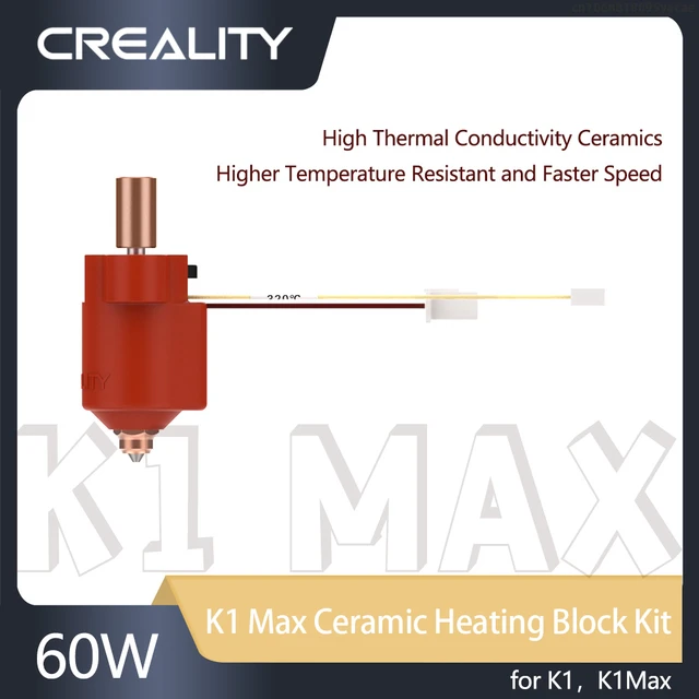 For Creality K1/ K1 Max Upgrade Hotend Kit Flat Heating Block Bi-metal  Heatbreak 24V 60W Extruder High Speed for k1/k1 max - AliExpress